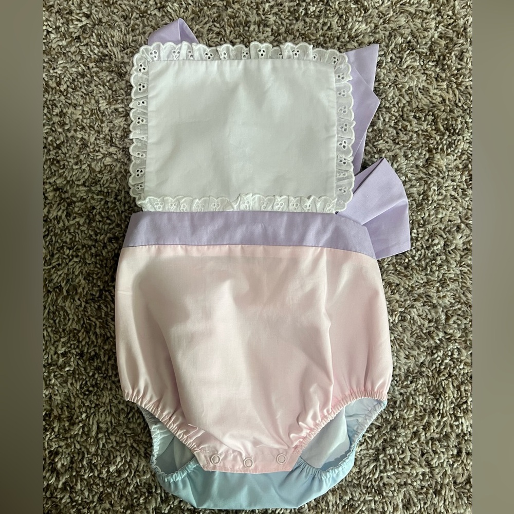 The Beaufort Bonnet Company Pink, Lavender, and blue sally sunsuit